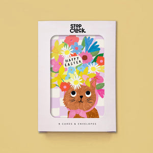 Cat With Flowers Notecards