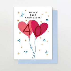 Ruby Anniversary Balloon Card