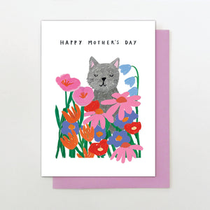 Cat In Flowrs Card
