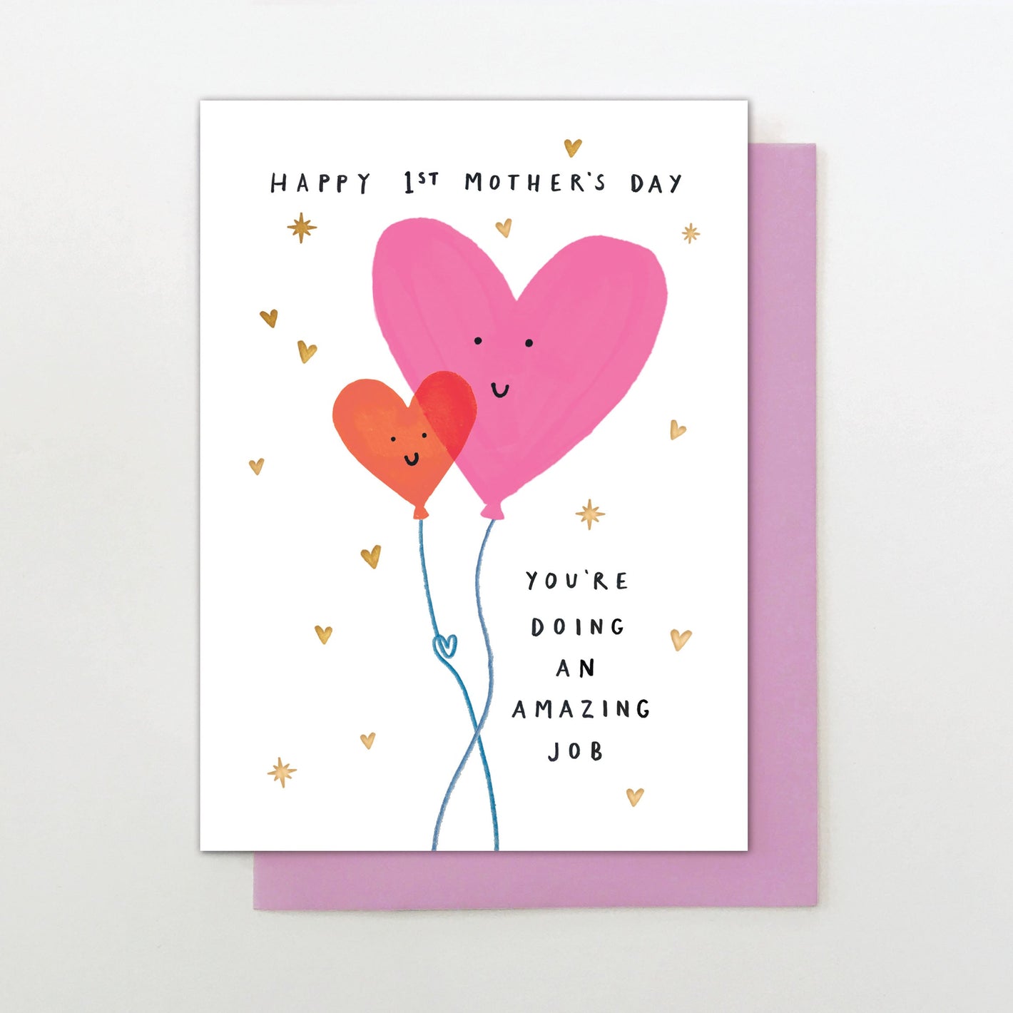 Mother's Day Heart Balloons Card