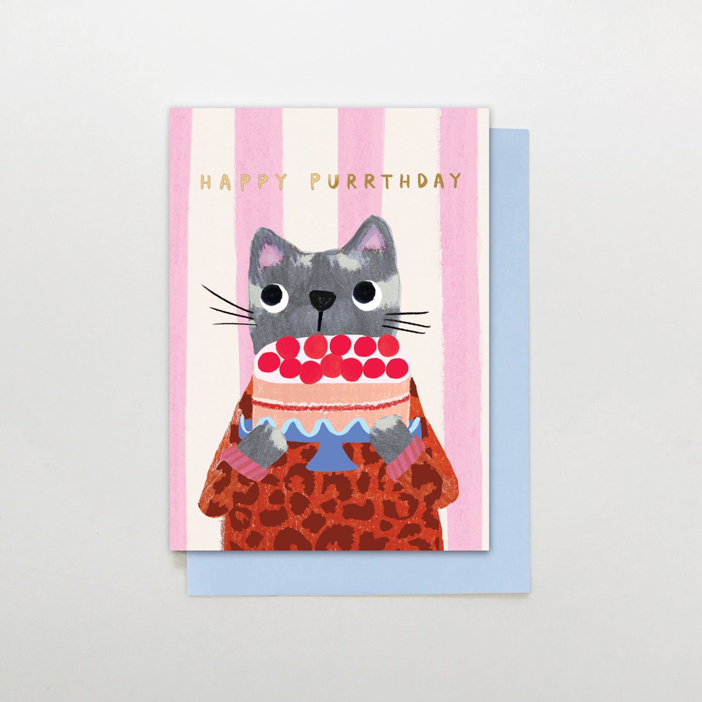Cat With Cake Birthday Card