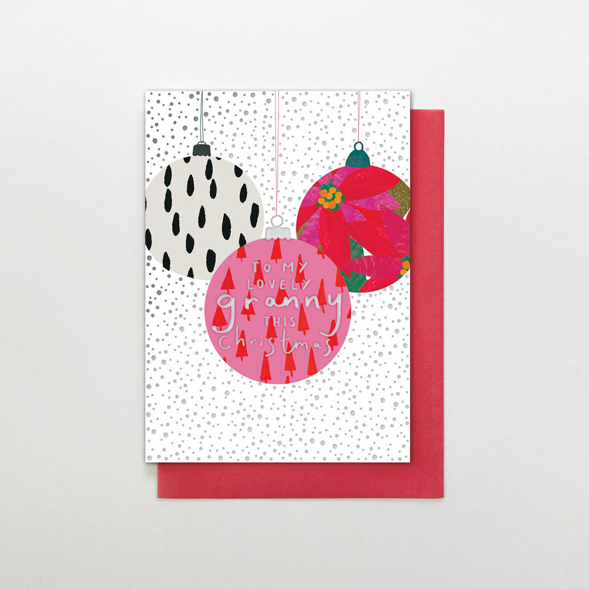 Granny Christmas Baubles Card