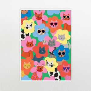 cats and flowers flat