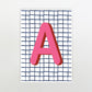 check pink initial flat