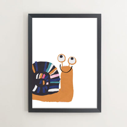 framed happy little snail