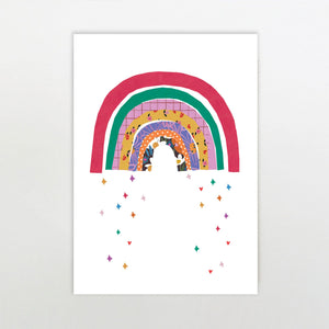 framed rainbow flat