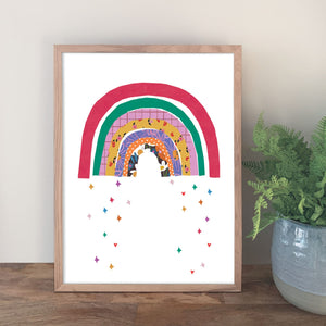 framed rainbow wood