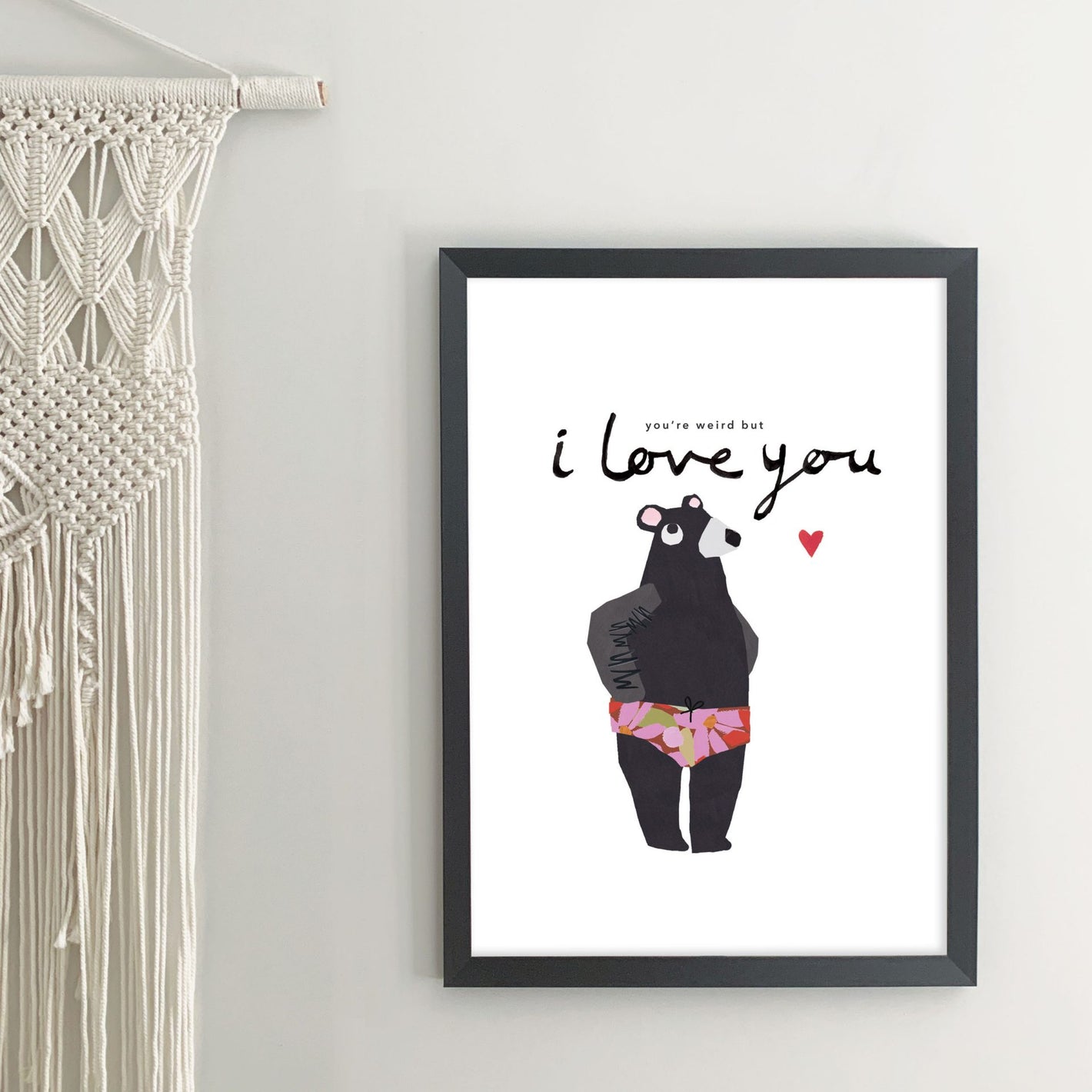 love you bear print