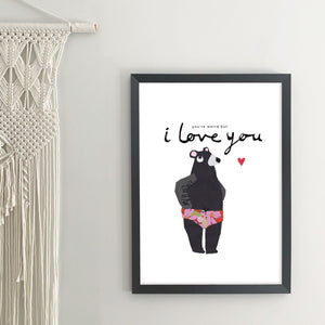 love you bear print