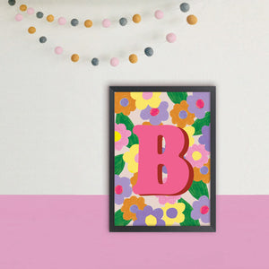 retro floral initial set